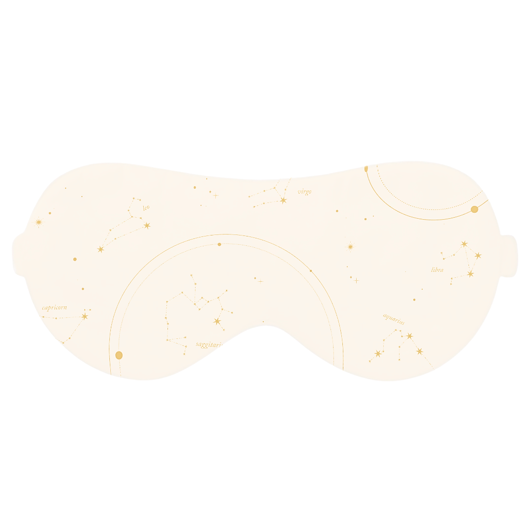 Astrology Satin Eye Mask - Beige