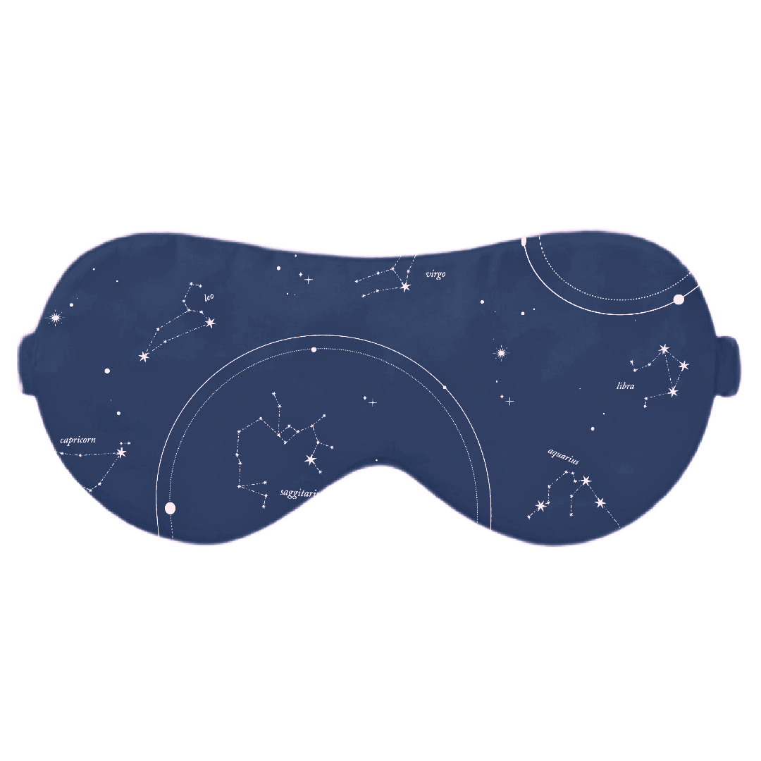 Astrology Satin Eye Mask - Navy