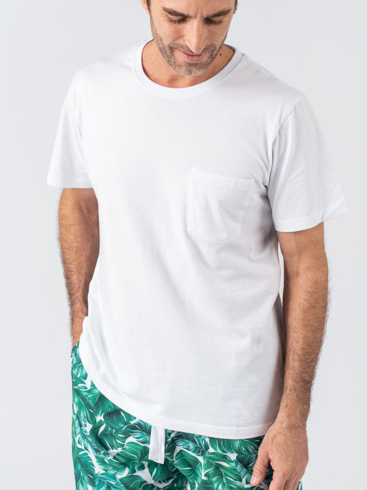 Men's Personalised Pyjama Set - Cotton Shirt with Hamptons Print Shorts