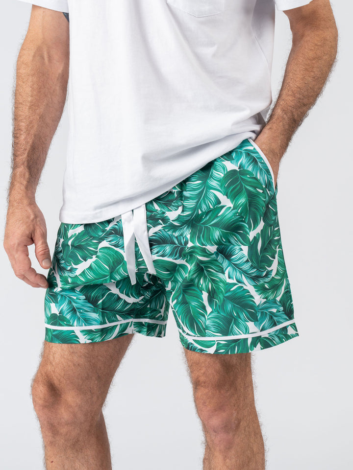 Men's Personalised Pyjama Set - Cotton Shirt with Hamptons Print Shorts