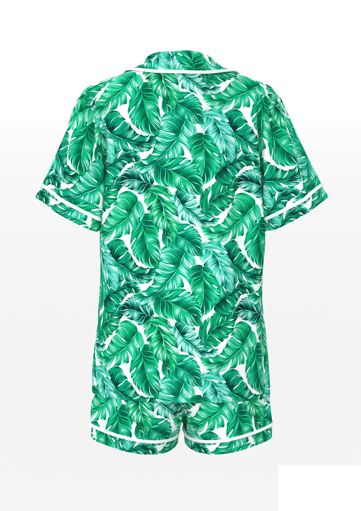 Personalised Men's Satin Pyjama Set - Hamptons Short Sleeve