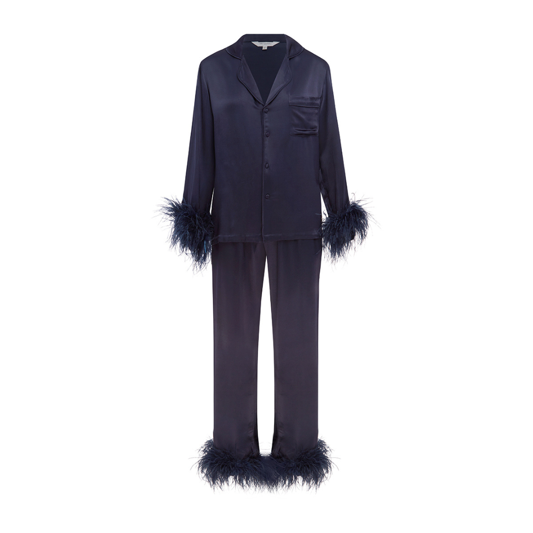 Kids Feather Pyjama Winter Set - Navy