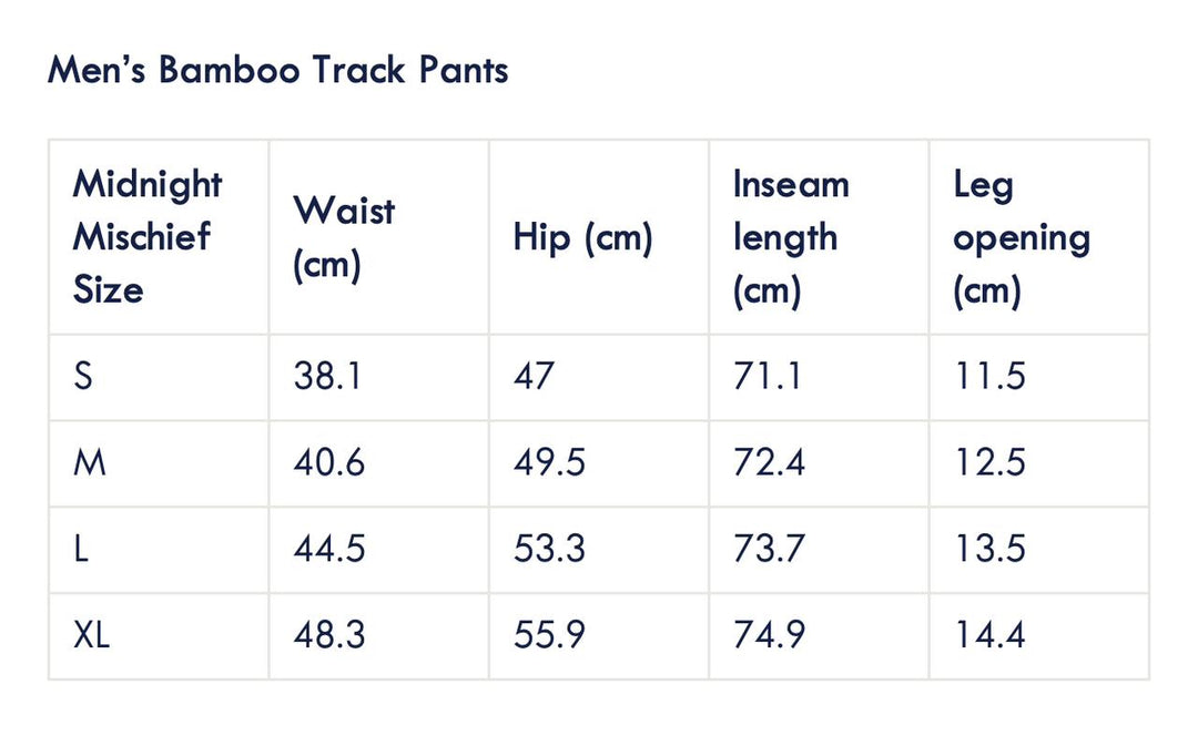Men's Bamboo Track Pants - Black