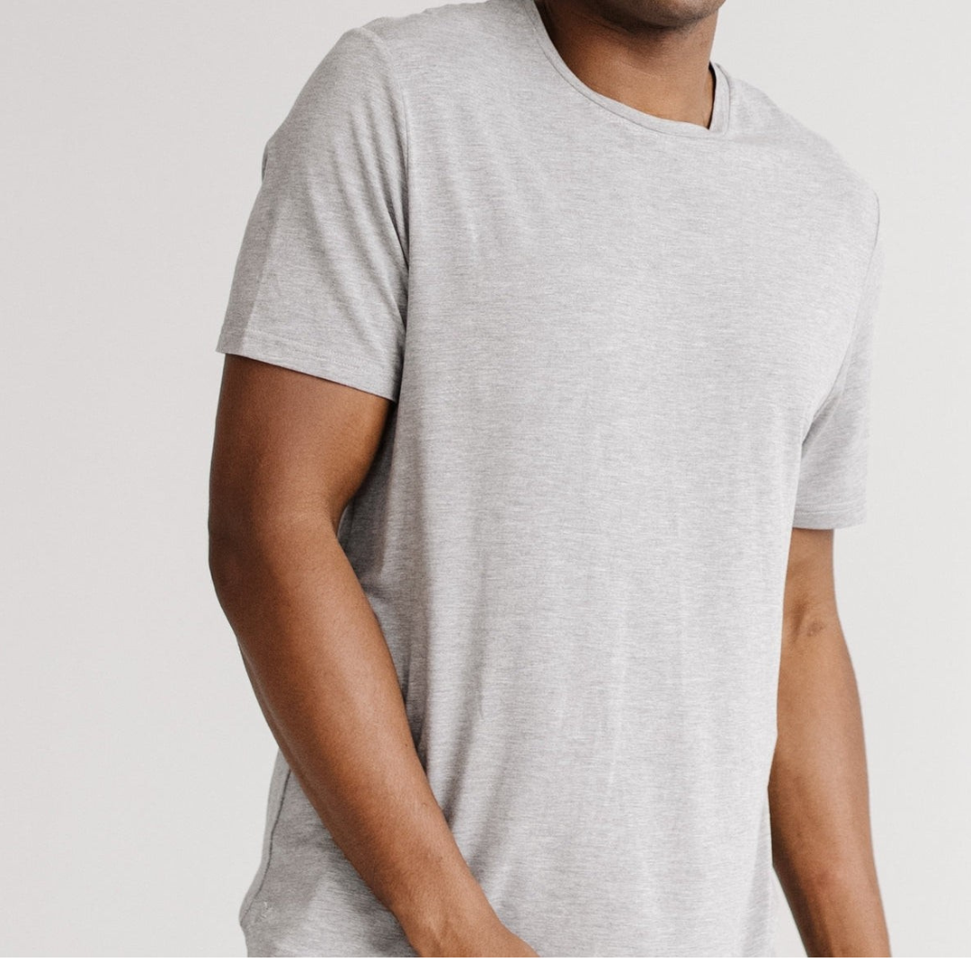 Men's Rib-Knit Bamboo Lounge T-Shirt - Grey