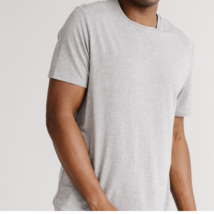 Men's Rib-Knit Bamboo Lounge T-Shirt - Grey