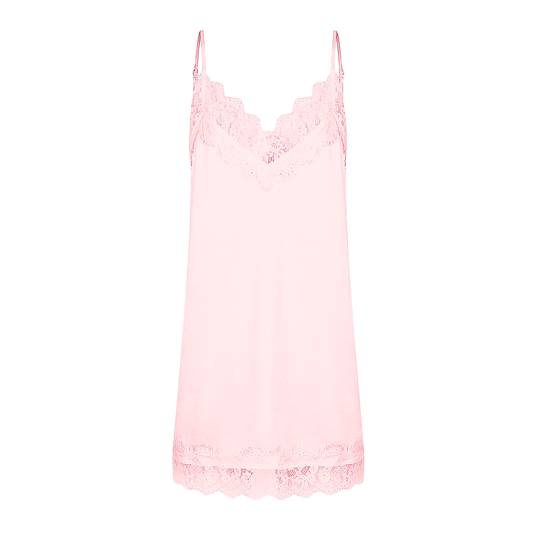 Satin Personalised Lace Slip Nightie - Pink