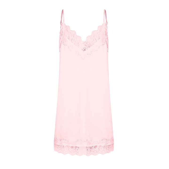 Satin Personalised Lace Slip Nightie - Pink