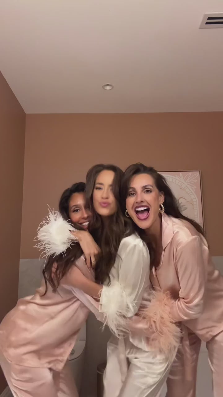 Pink Feather Pyjama Winter Set