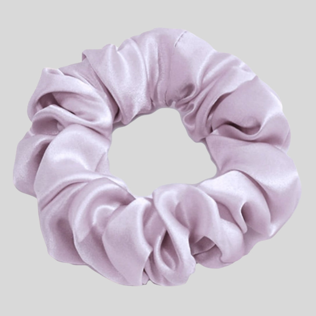 Silk Scrunchie Hair Ties Luxe Accessory – Purple