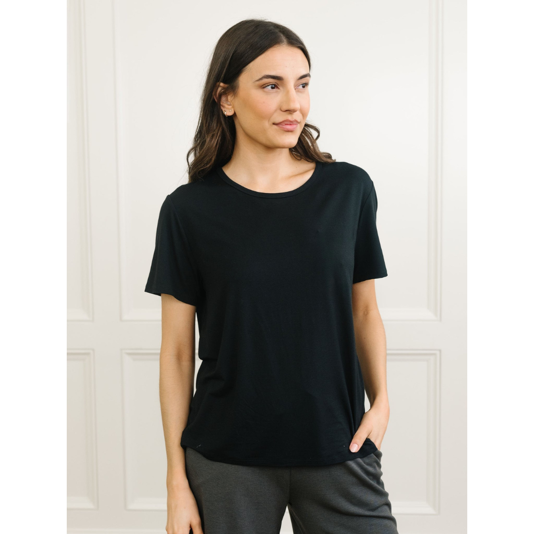 Women's Jersey Bamboo Lounge T-Shirt - Black