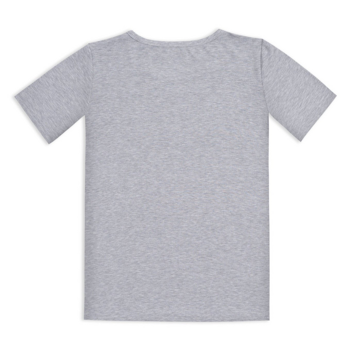 Women's Rib-Knit Bamboo Lounge T-Shirt - Grey