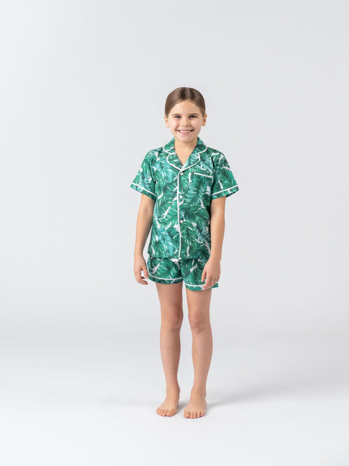 Kids Personalised Pyjama Set - Short Sleeve Hamptons Print