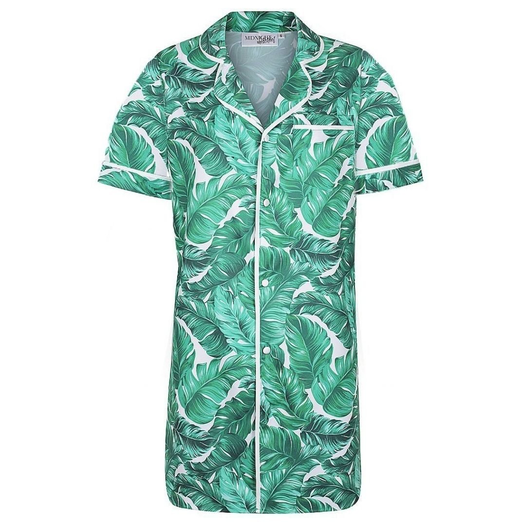 Personalised Short Sleeve Boyfriend Shirt - Hamptons Print