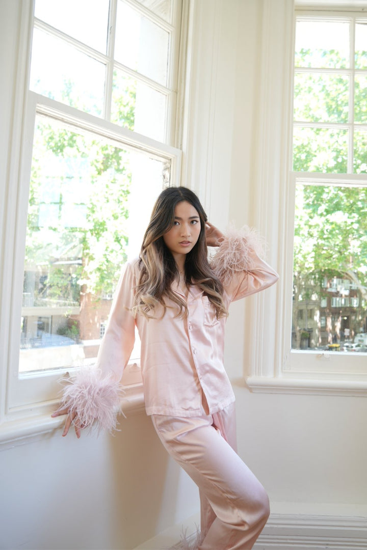 Pink Feather Pyjama Winter Set