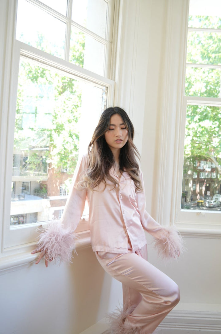 Pink Feather Pyjama Winter Set