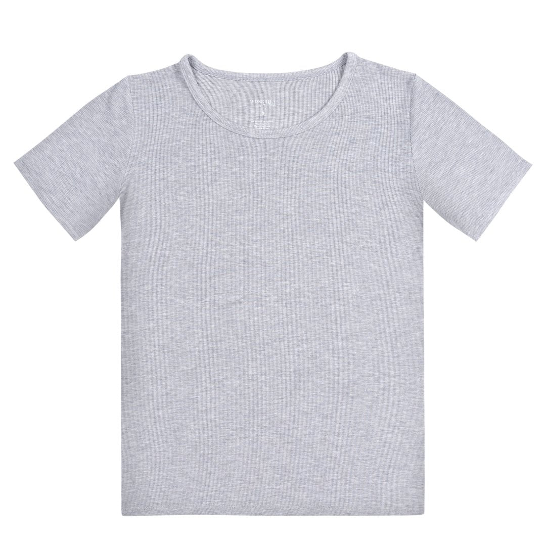 Men's Rib-Knit Bamboo Lounge T-Shirt - Grey