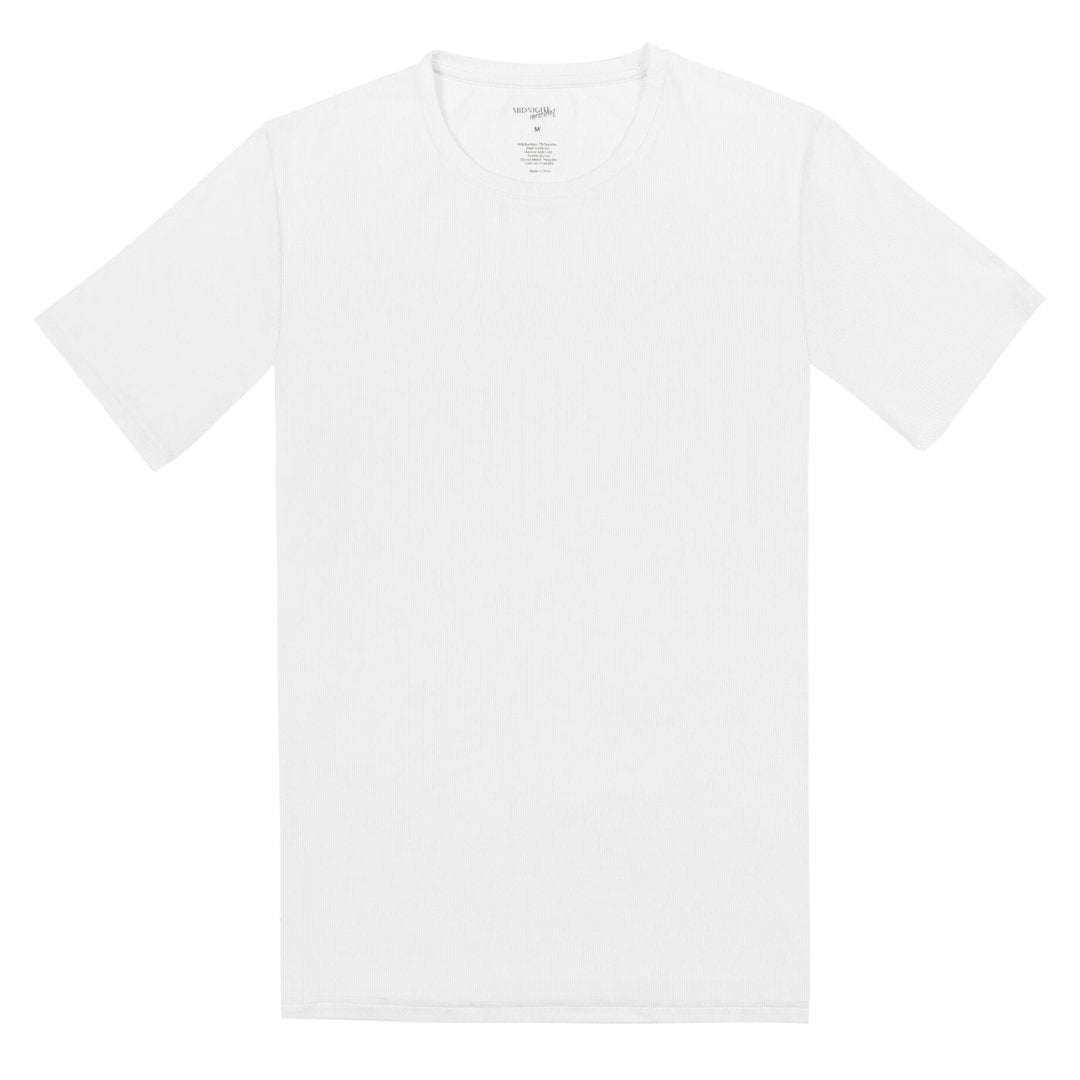 Men's Rib-Knit Bamboo Lounge T-Shirt - White
