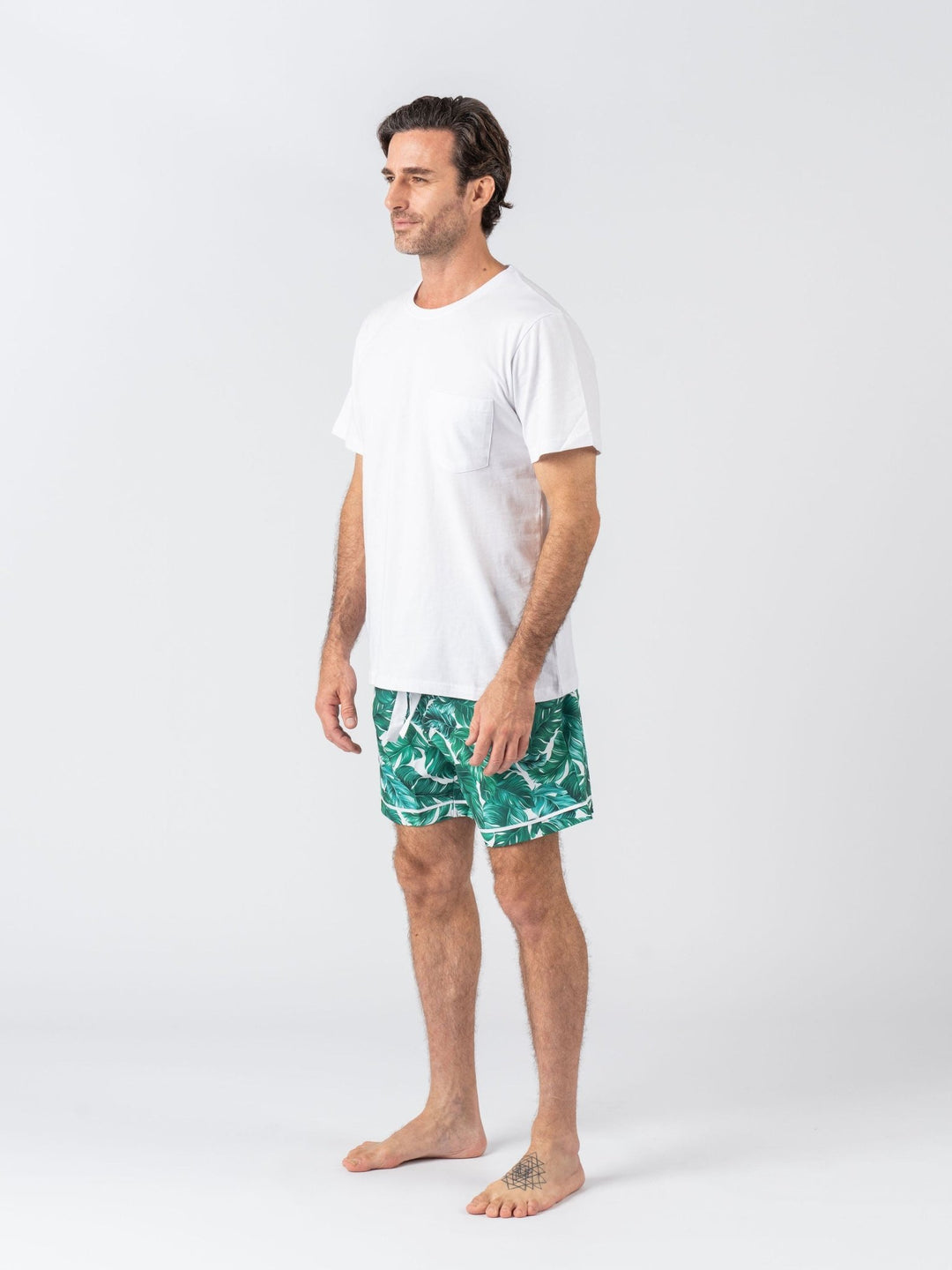 Men's Personalised Pyjama Set - Cotton Shirt with Hamptons Print Shorts