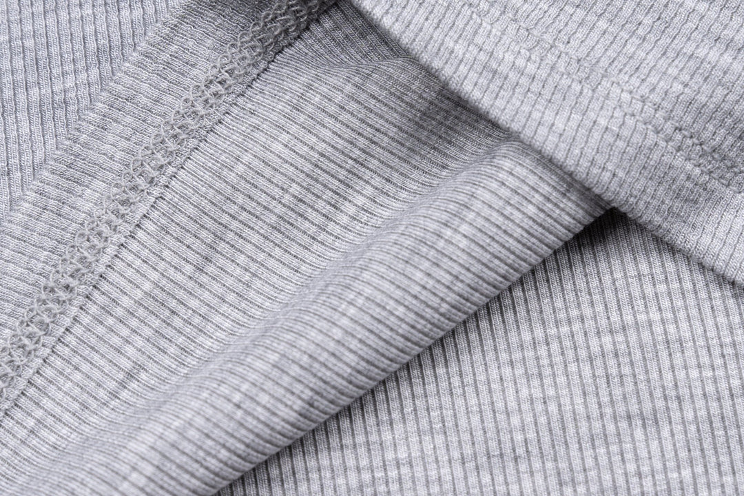 Women's Rib-Knit Bamboo Lounge T-Shirt - Grey