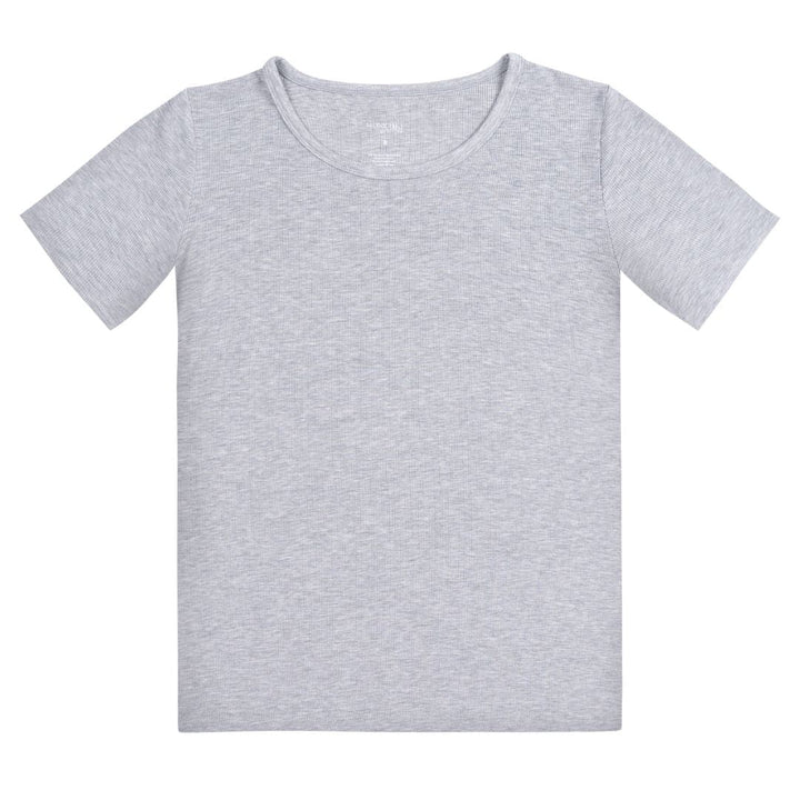 Women's Rib-Knit Bamboo Lounge T-Shirt - Grey