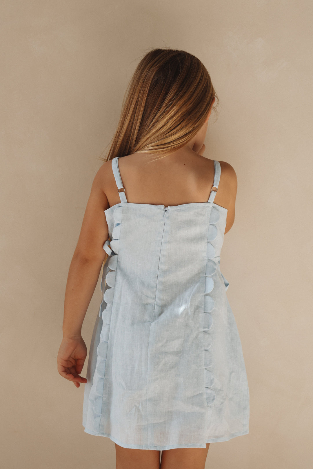 The Freya Linen Dress Blue