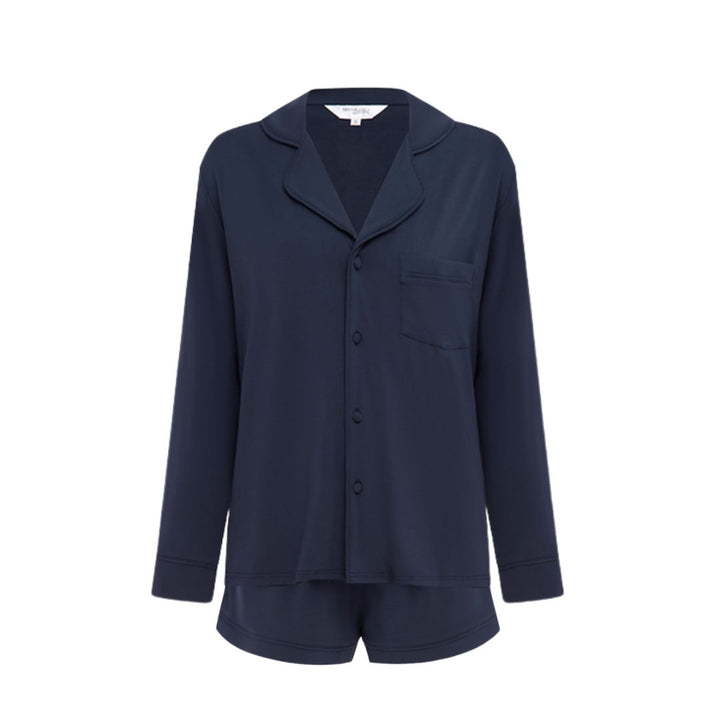 Pre-embroidered Modal Spring Pyjamas - Navy