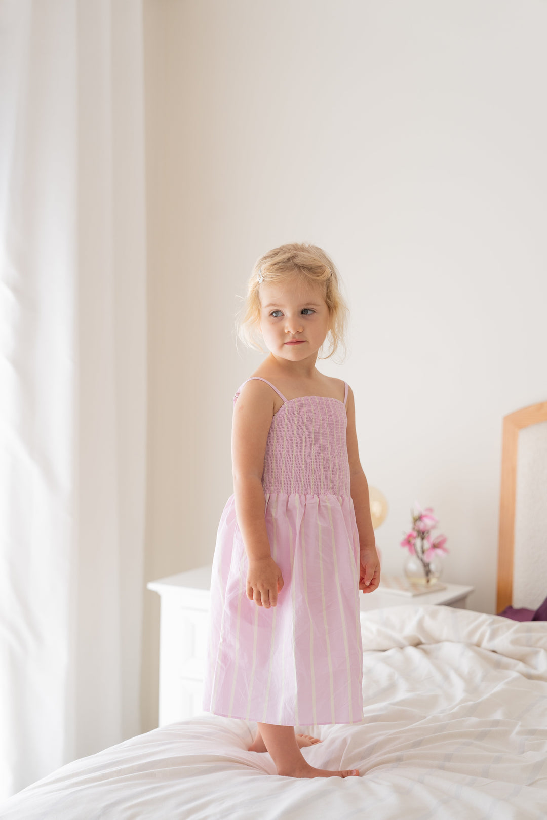 Cleo Stripe Dress Purple