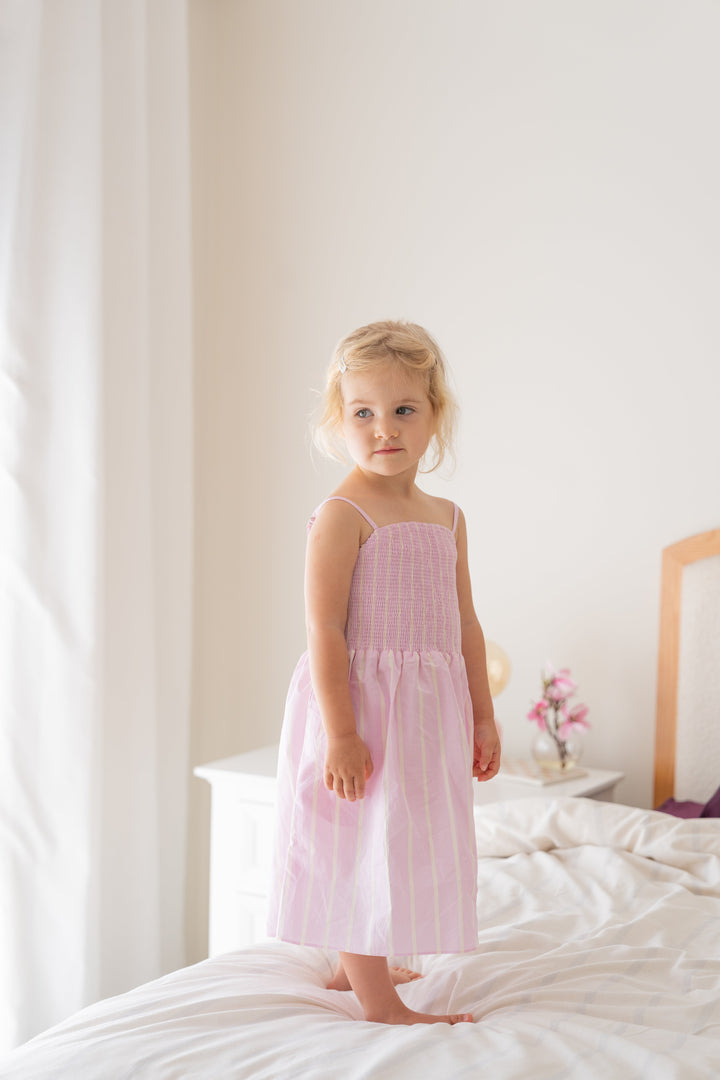 Cleo Stripe Dress Purple