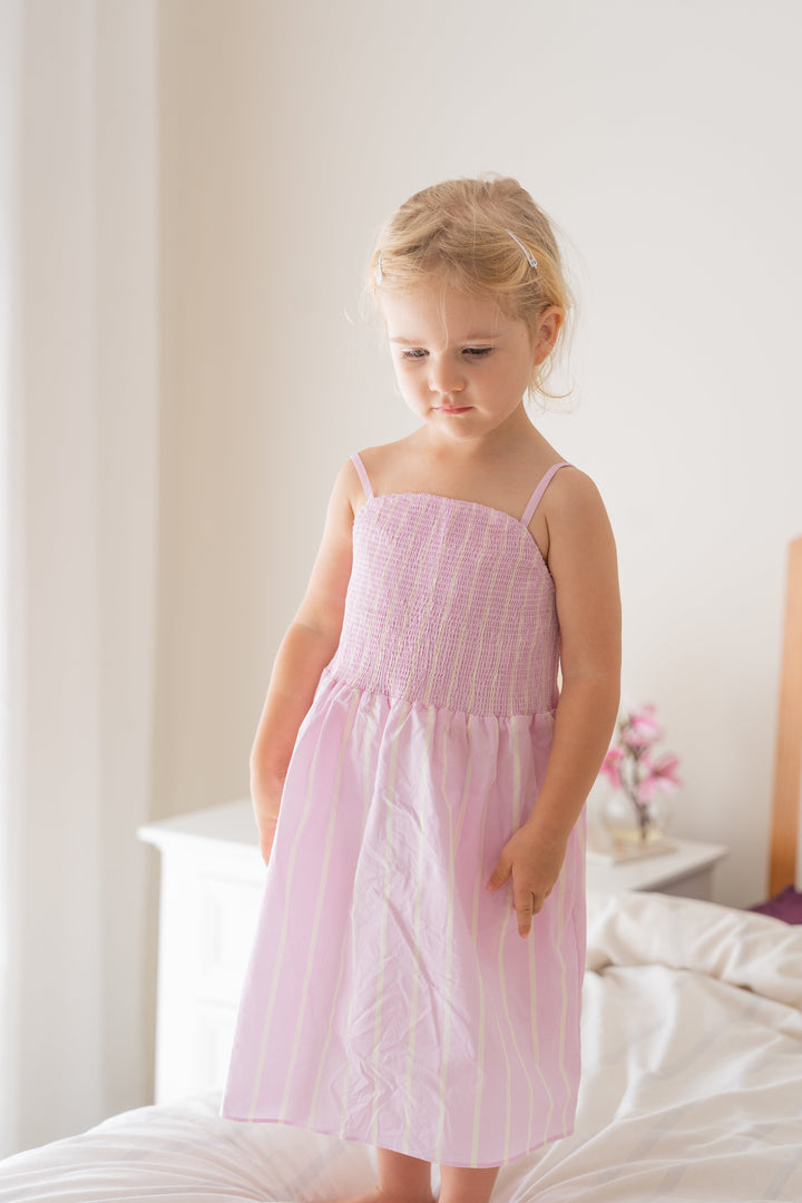 Cleo Stripe Dress Purple