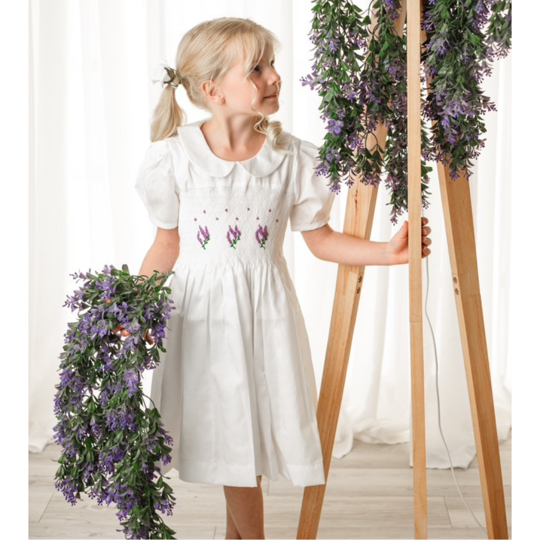Art Jon - Lavender Handsmocked Dress