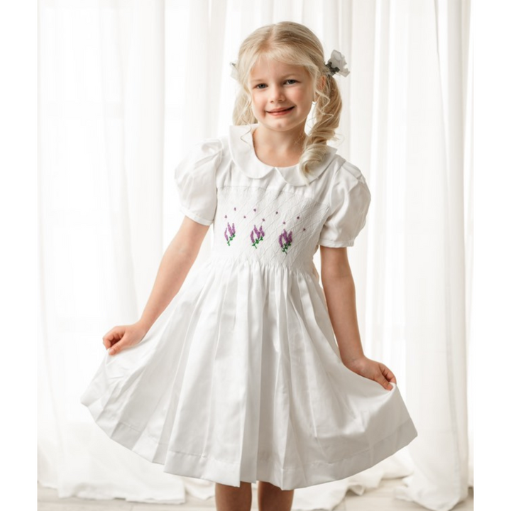 Art Jon - Lavender Handsmocked Dress