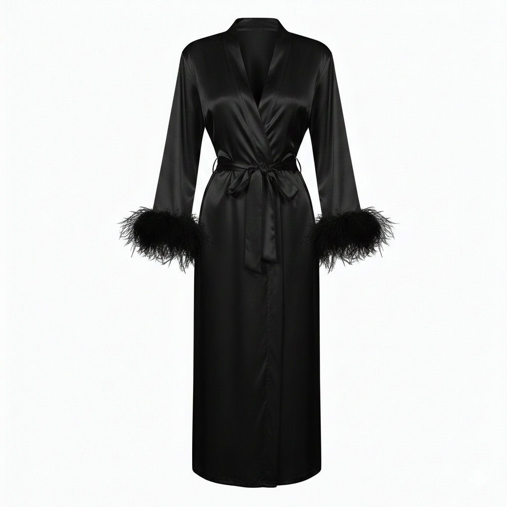 Rooster Robe Luxe Personalised Feather Robes – Midnight Mischief Sleepwear