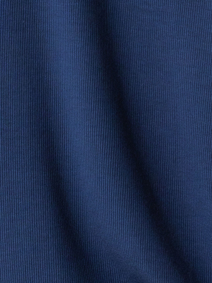 Women's Rib-Knit Bamboo Lounge T-Shirt - Navy