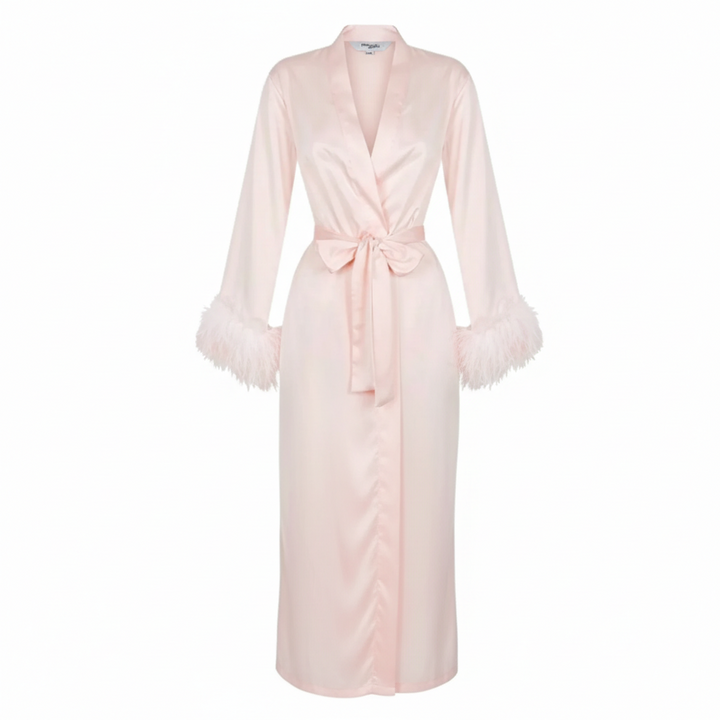Pink Feather Long Maxi Robe (Pre-order)
