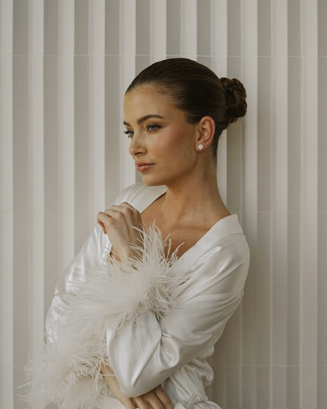Ivory Feather Long Maxi Robe