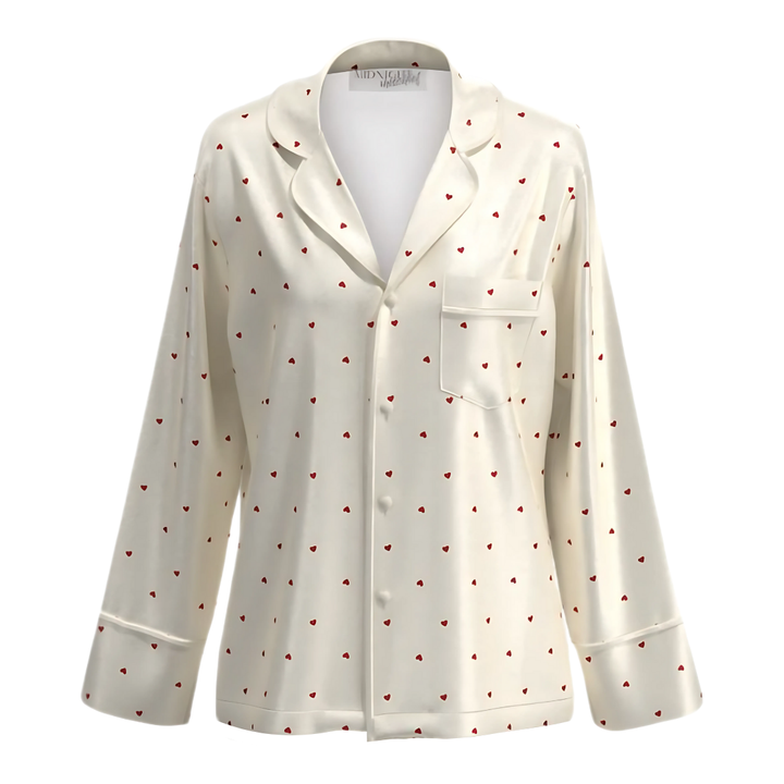 Limited Edition Love Heart Modal Long Sleeve Shirt - Cream