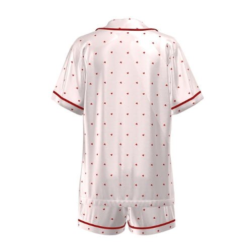 Love Heart Modal Summer Pyjamas - Pink