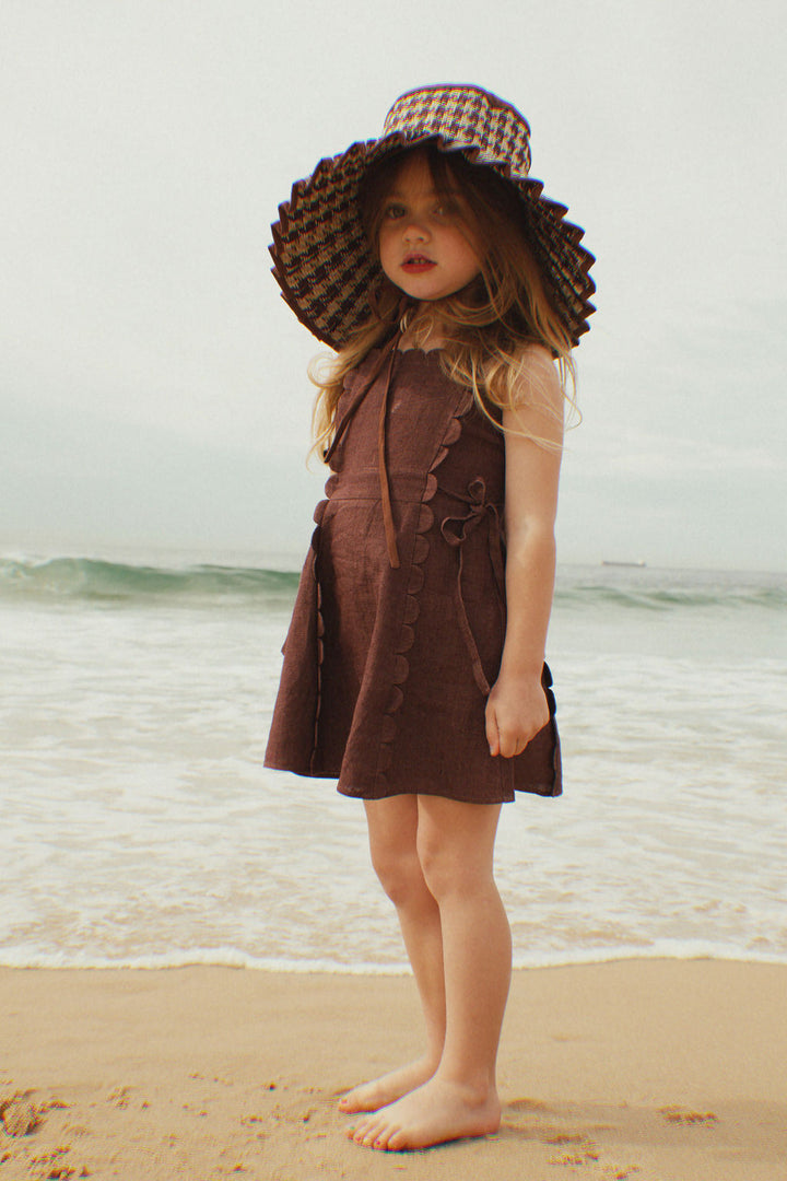The Freya Linen Dress Brown