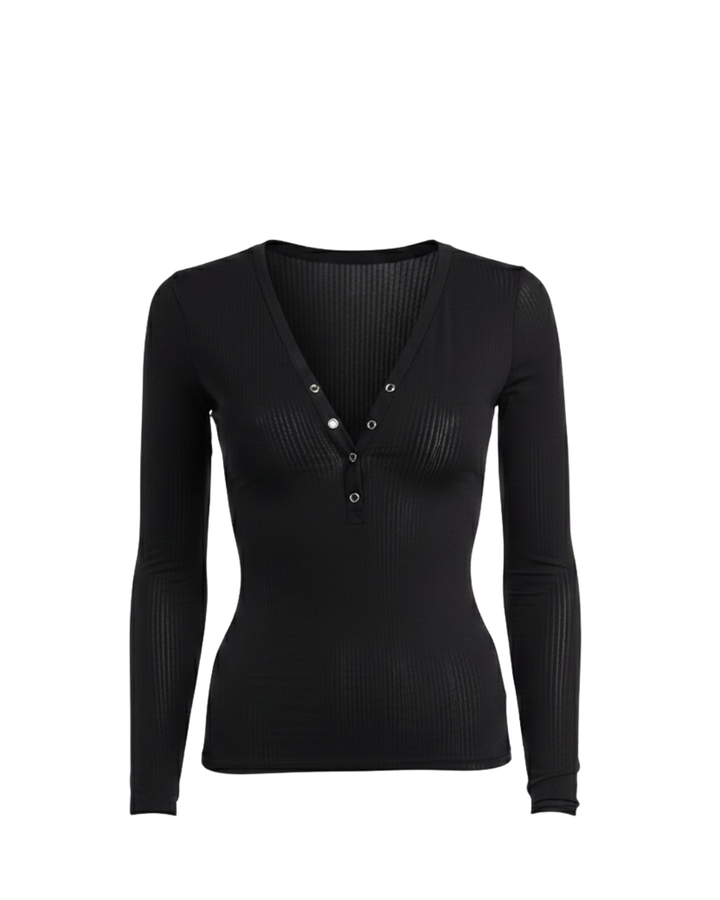 Melt Henley Long Sleeve - Black