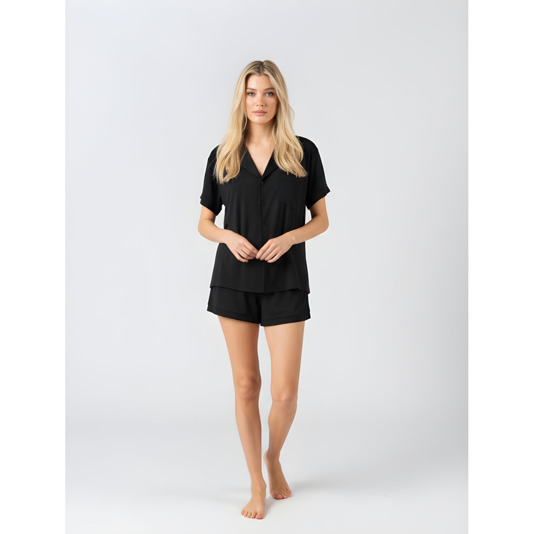 Midnight Modal Summer Pyjamas - Black