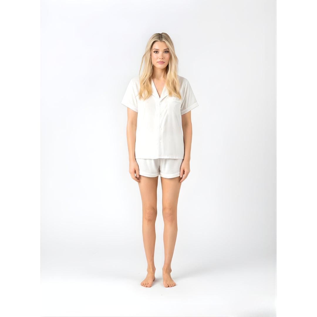 Midnight Modal Summer Pyjamas - White