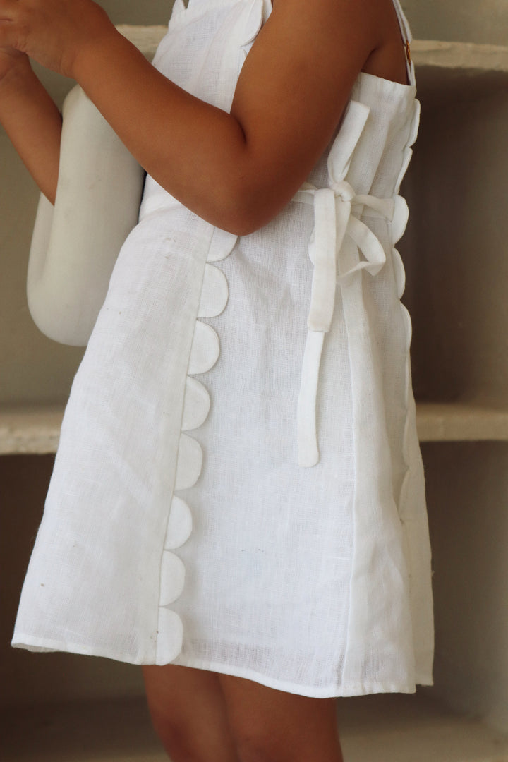 The Freya Linen Dress White