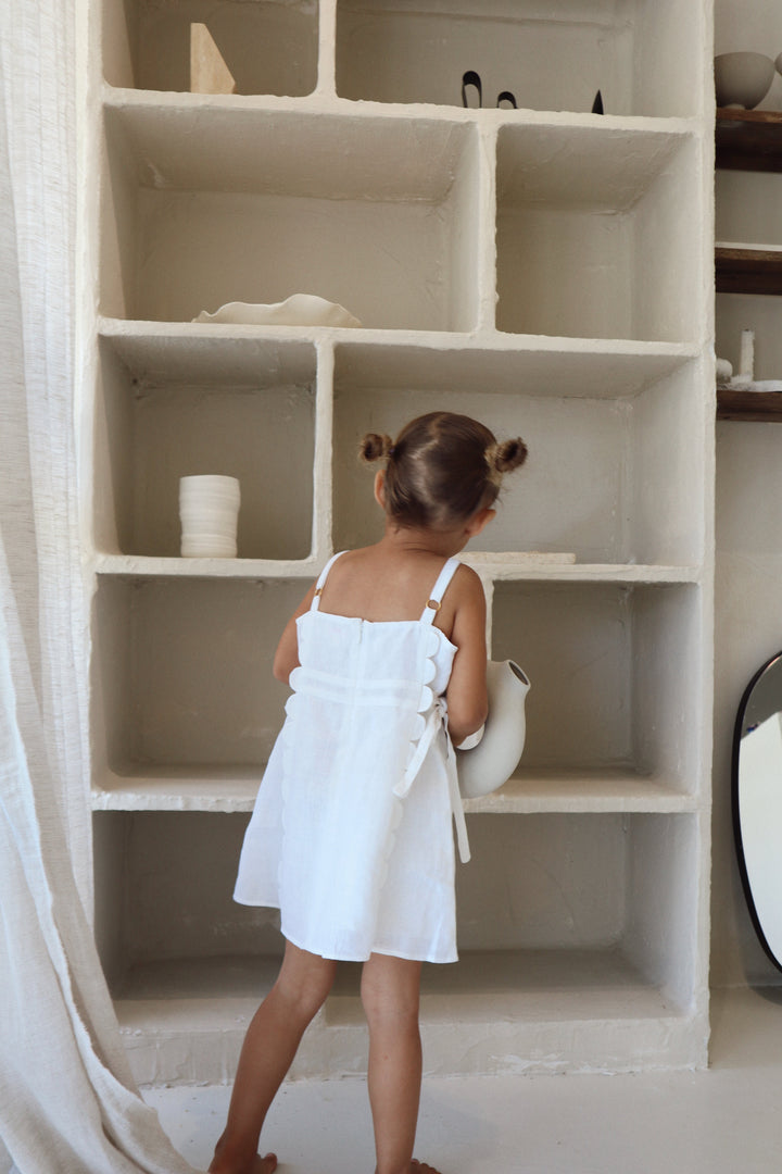 The Freya Linen Dress White