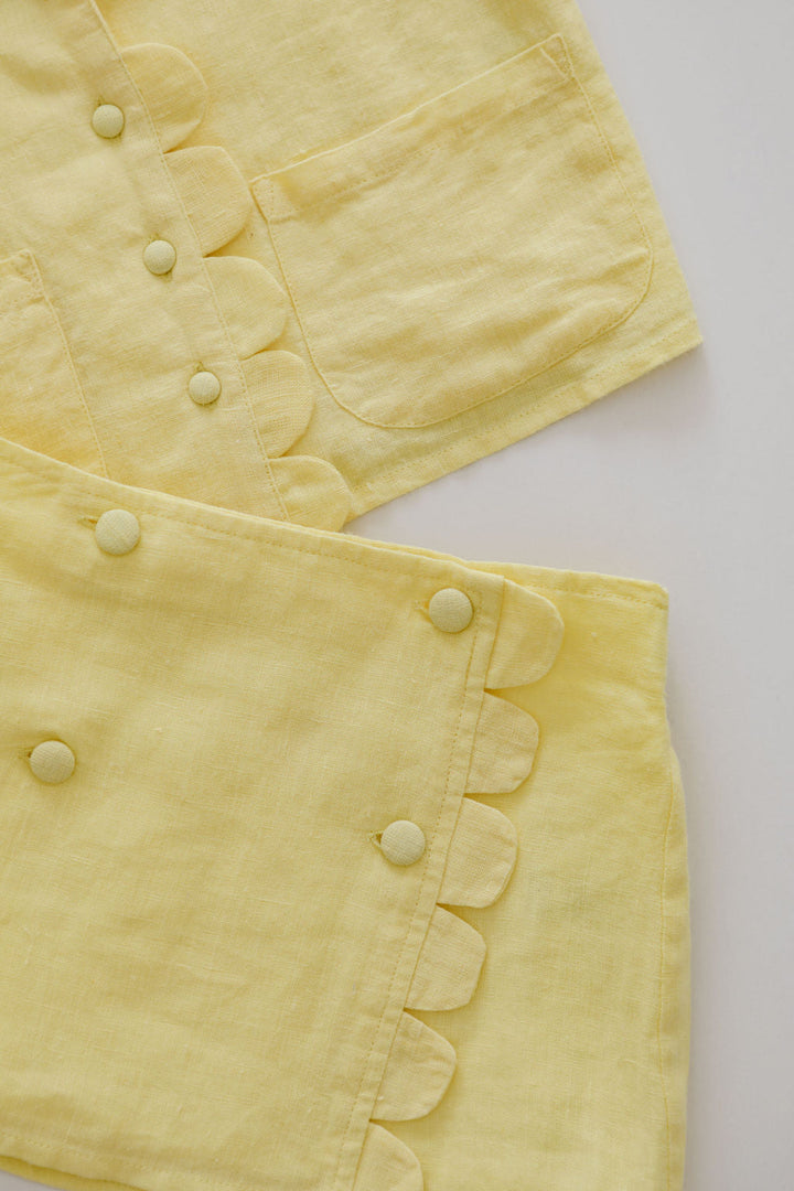 The Luna Yellow Linen Skirt
