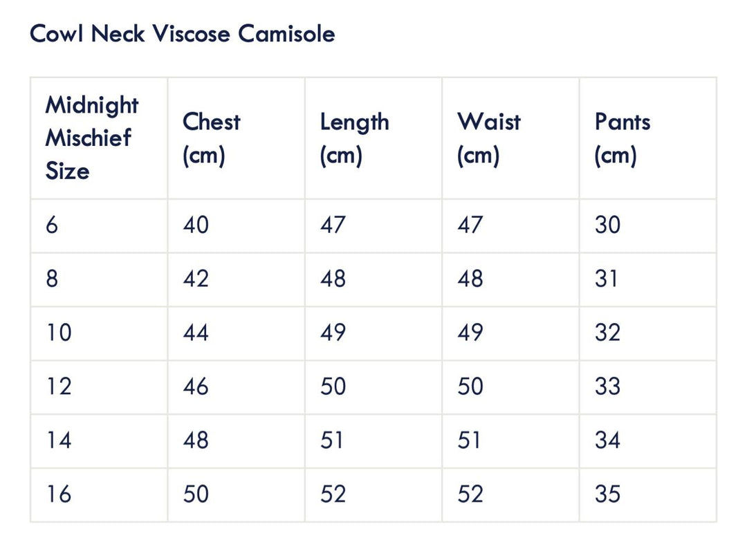 Cowl Neck Viscose Cami Set - Black (Faulty/Final Sale)