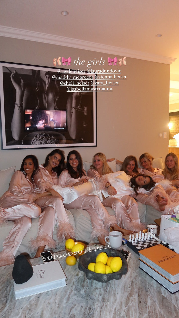 Pink Feather Pyjama Winter Set