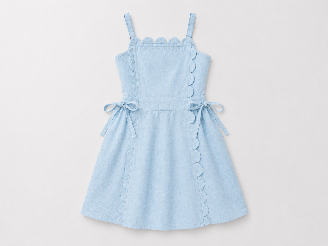 The Freya Linen Dress Blue