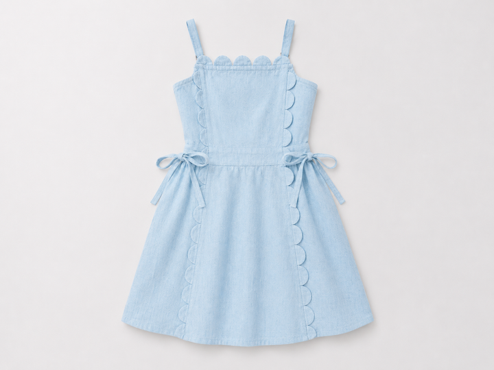 The Freya Linen Dress Blue