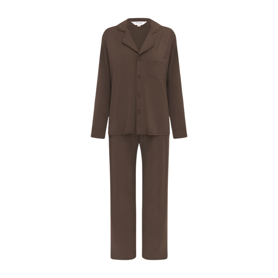 Midnight Modal Winter Pyjamas - Cacao Brown – Midnight Mischief Sleepwear