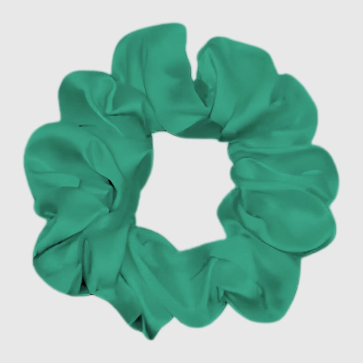 Silk Scrunchie Hair Ties Luxe Accessory – Emerald Green